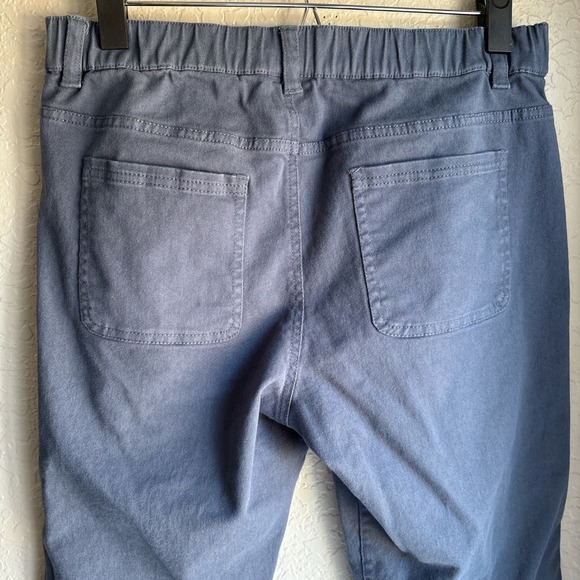 Pact Womens M Ankle Pant Organic Cotton Blue Straight Leg Stretch Sustainable - Picture 7 of 11